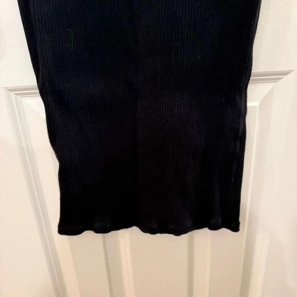 Wilfred Free Aritzia Square Neck Ribbed Mini Dress Black size XS Going Out - Picture 6 of 12